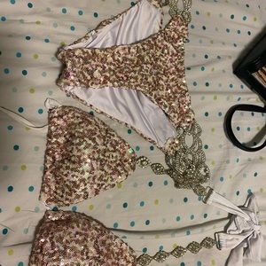 PINKINI custom made sequin swim suit